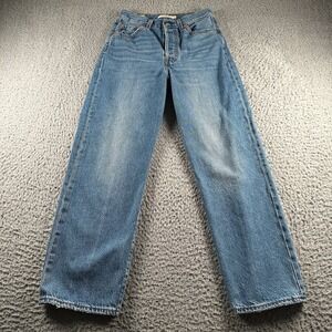 Levis Premium Ribcage Straight Joli Thorax Droit Jeans Womens 26 High Rise